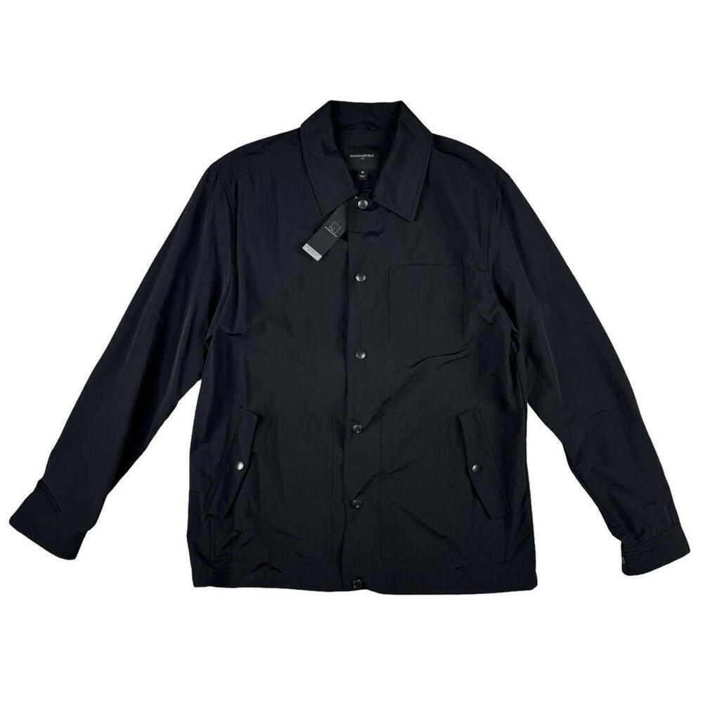 Banana Republic Water-Resistant Shirt Jacket Nylon Black Size M